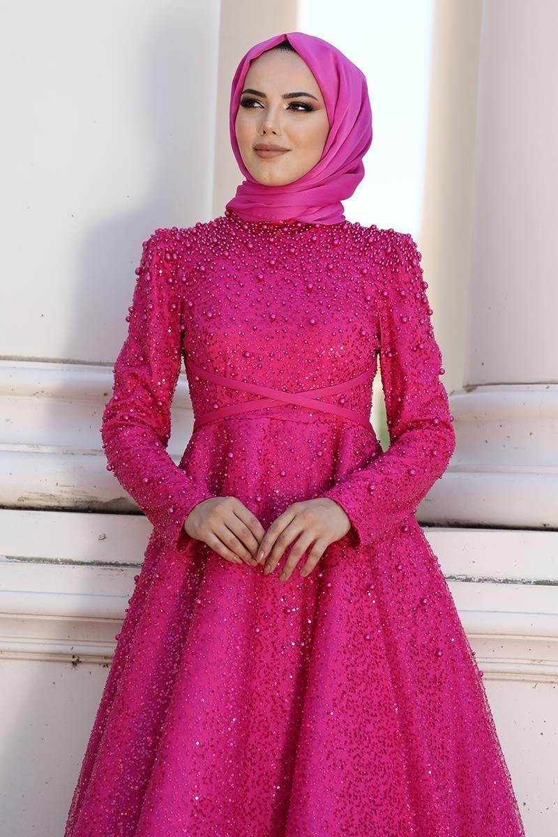 Sirius Tesettür Abiye - FioraofDress - tesettur - abiye - 48 - FUŞYA - hijab - evening - dress