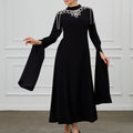 Siyah Pelerin Kol Tesettür Elbise - FioraofDress - tesettur - abiye - 44 - hijab - evening - dress