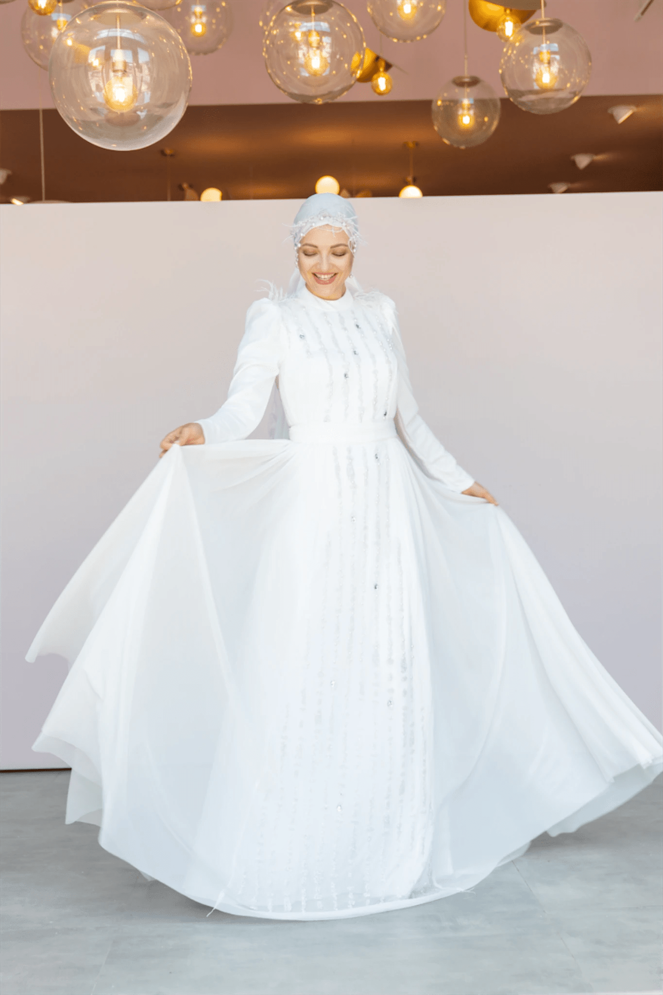 Smile Tesettür Abiye - FioraofDress - tesettur - abiye - 44 - Ekru - hijab - evening - dress