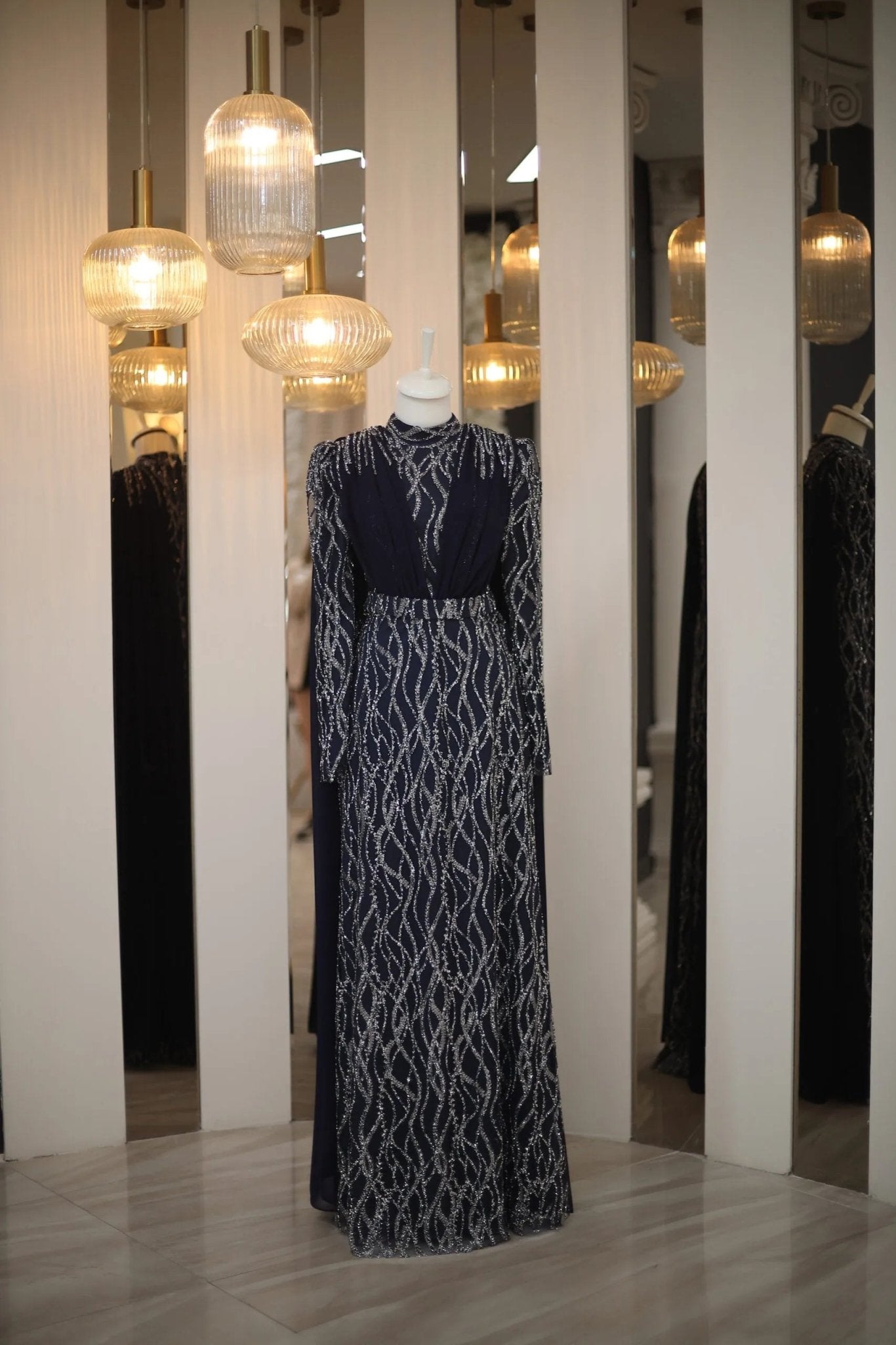 Sofia Tesettür Abiye - FioraofDress - tesettur - abiye - 48 - lacivert - hijab - evening - dress