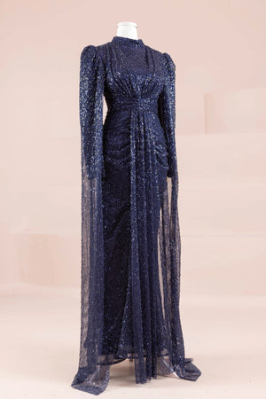 Solea Tesettür Abiye - FioraofDress - tesettur - abiye - lacivert - 38 - hijab - evening - dress