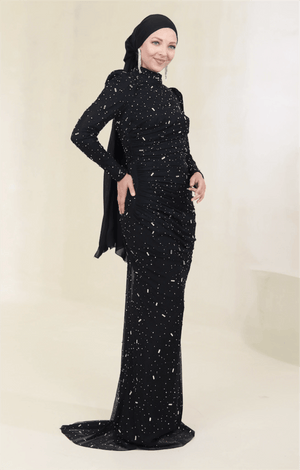 Stone Tesettür Abiye - FioraofDress - tesettur - abiye - 44 - Siyahh - hijab - evening - dress