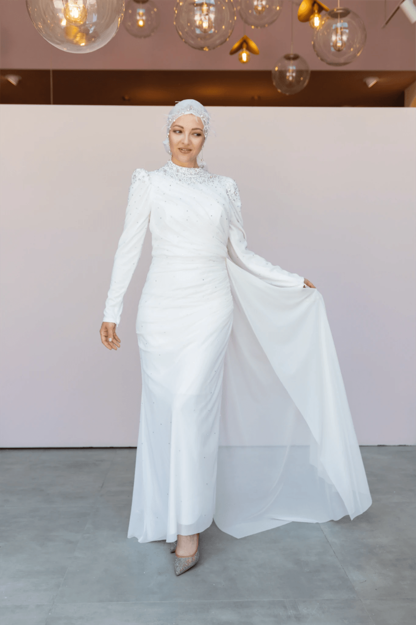 Stoneart Tesettür Abiye - FioraofDress - tesettur - abiye - 44 - Ekru - hijab - evening - dress
