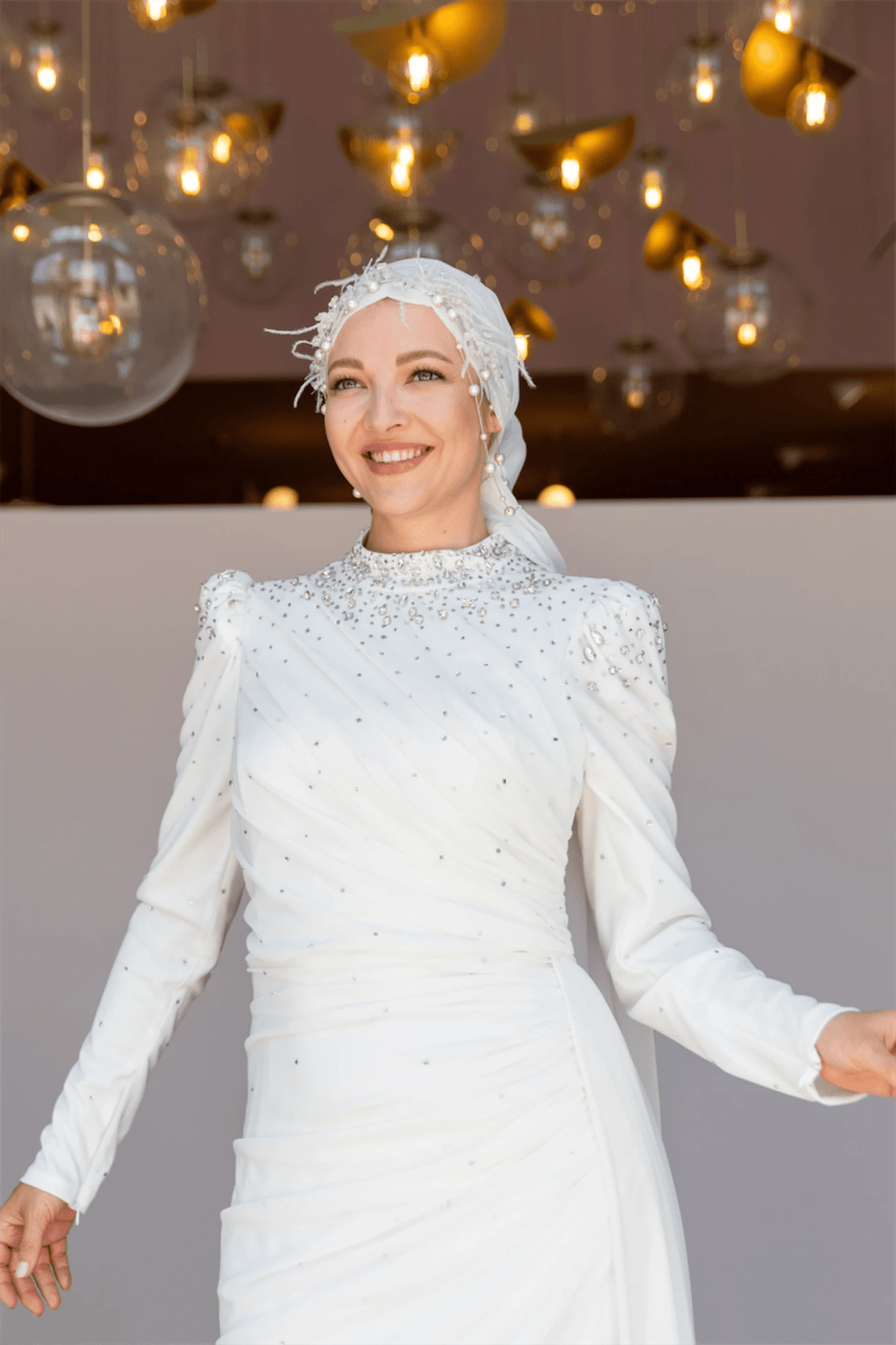 Stoneart Tesettür Abiye - FioraofDress - tesettur - abiye - 44 - Ekru - hijab - evening - dress