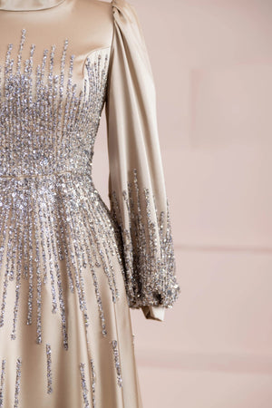 Su Abiye - FioraofDress - tesettur - abiye - 38 - GOLD - hijab - evening - dress