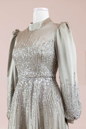 Su Abiye - FioraofDress - tesettur - abiye - 38 - Yağ Yeşili - hijab - evening - dress