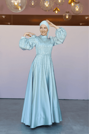 Su Tesettür Abiye - FioraofDress - tesettur - abiye - 46 - bebe - mavisi - hijab - evening - dress