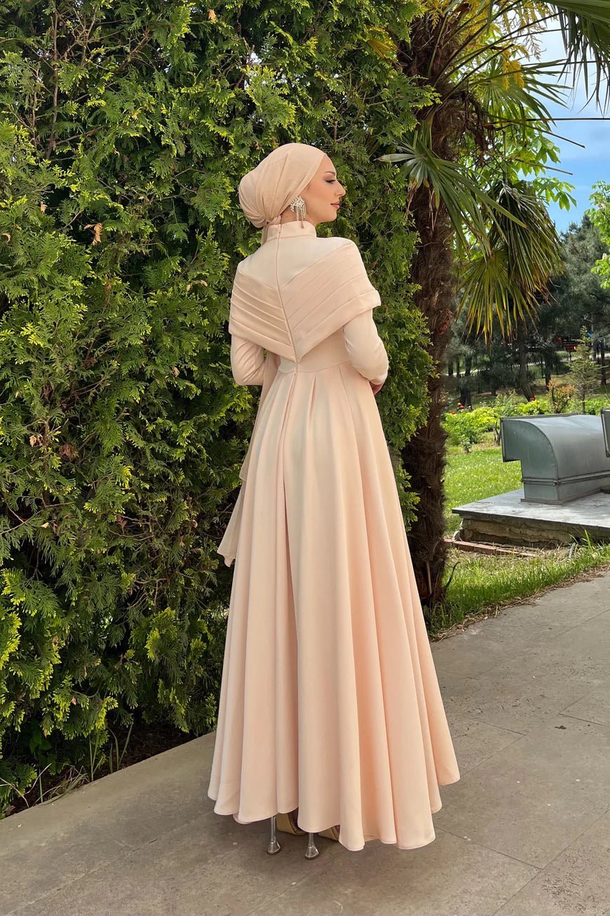 Süeda Tesettür Abiye - FioraofDress - tesettur - abiye - 44 - Şampanya - hijab - evening - dress