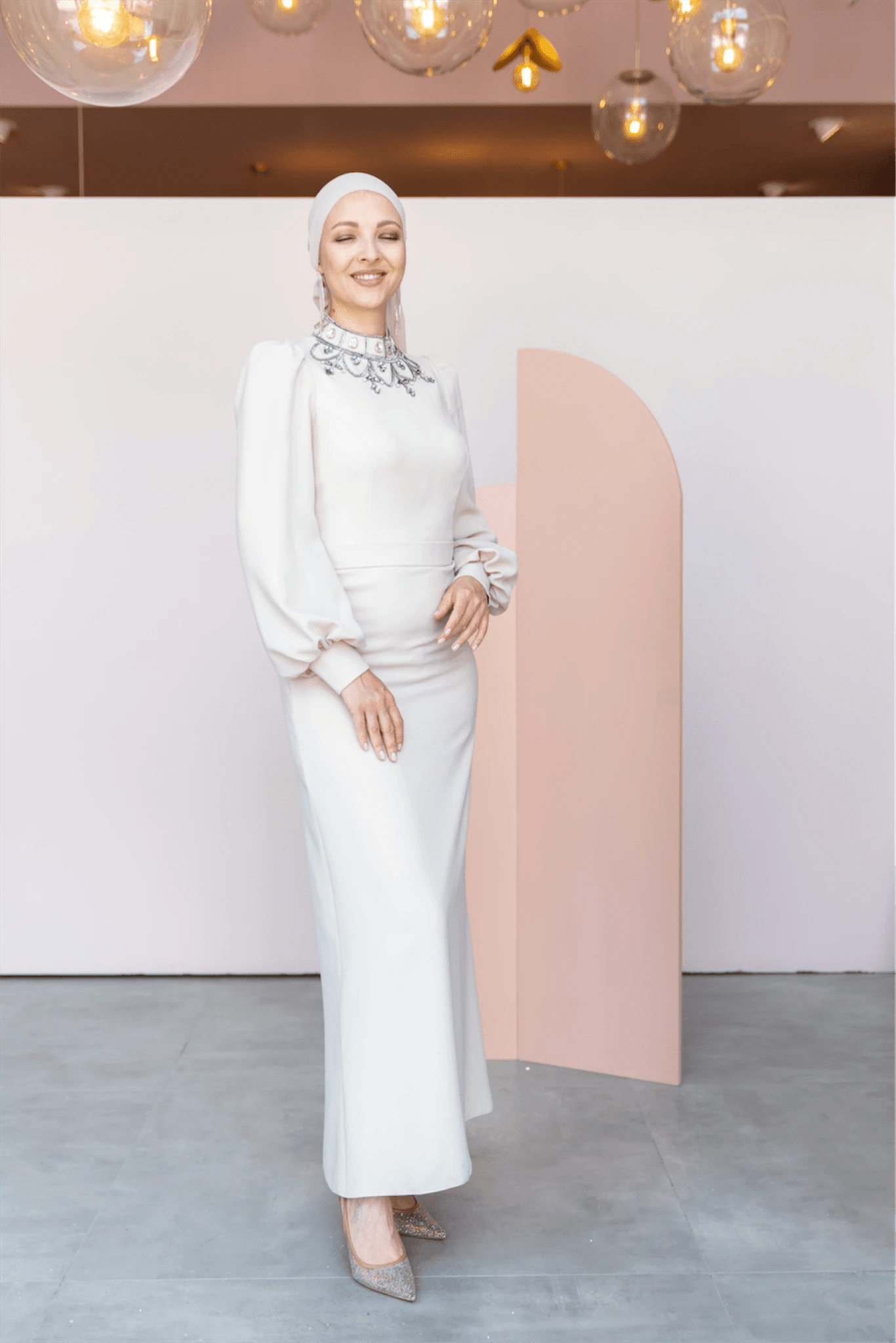 Taçmahal Tesettür Abiye - FioraofDress - tesettur - abiye - 46 - BEJ - hijab - evening - dress