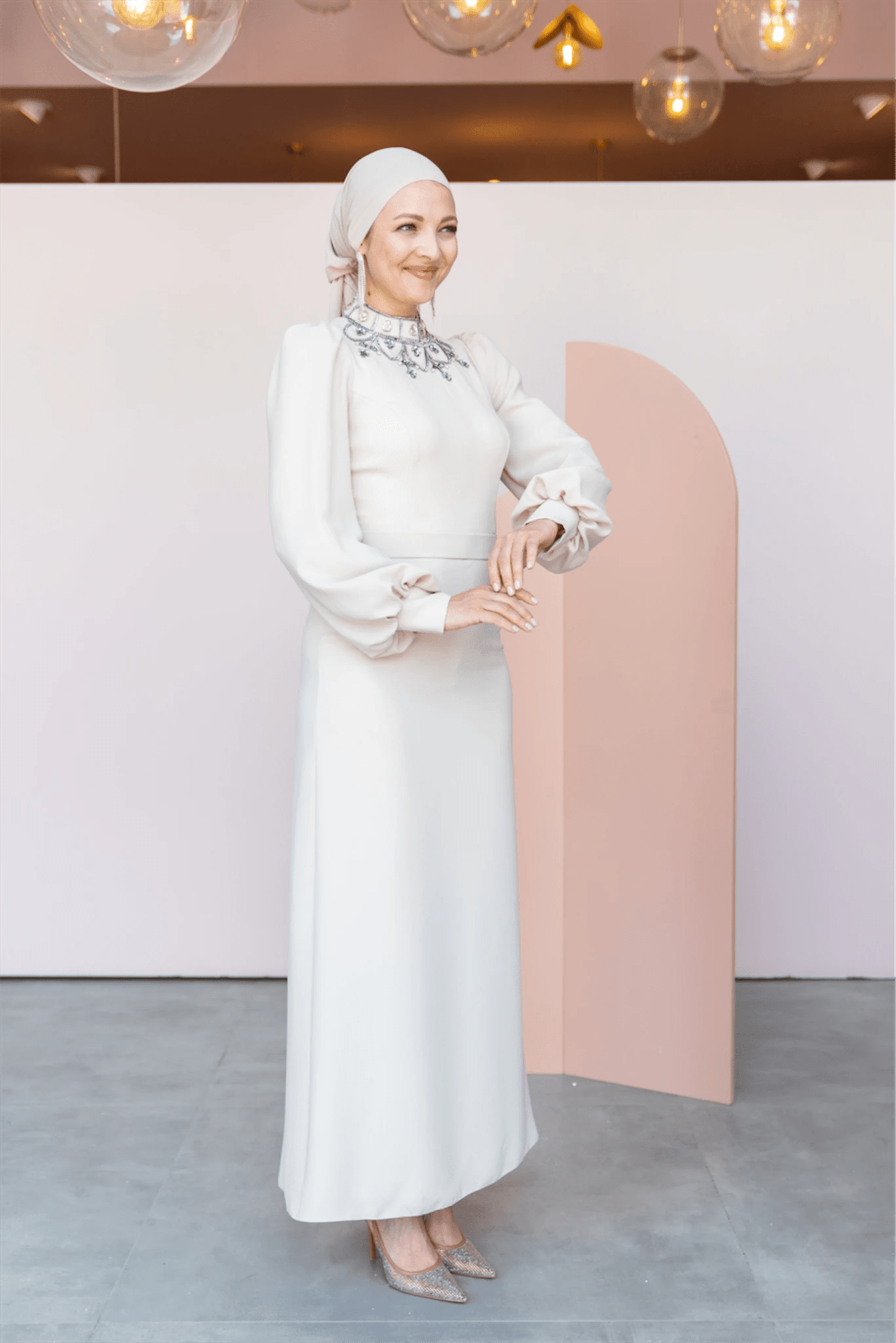 Taçmahal Tesettür Abiye - FioraofDress - tesettur - abiye - 46 - BEJ - hijab - evening - dress