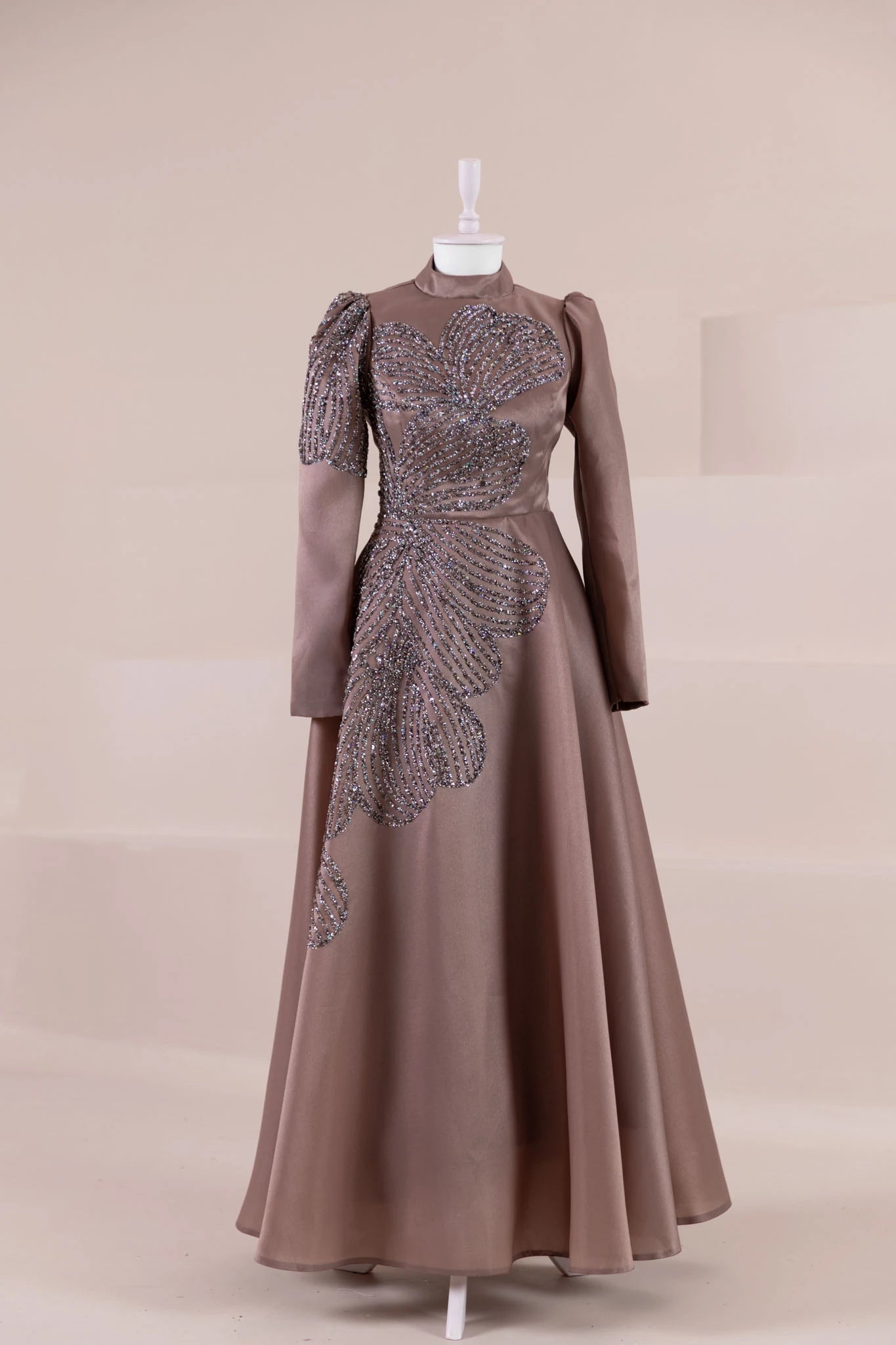 Talia Tesettür Abiye - FioraofDress - tesettur - abiye - Mocha - 38 - hijab - evening - dress