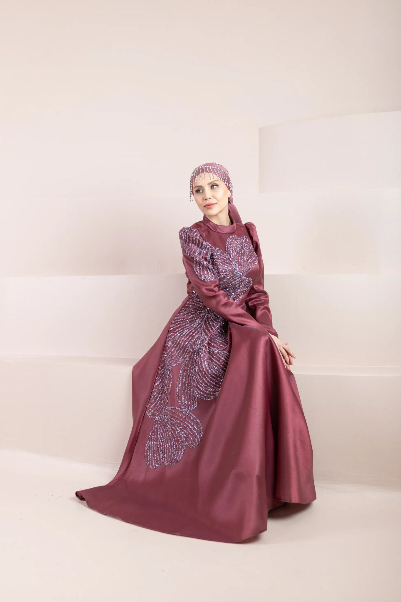 Talia Tesettür Abiye - FioraofDress - tesettur - abiye - BORDO - 38 - hijab - evening - dress