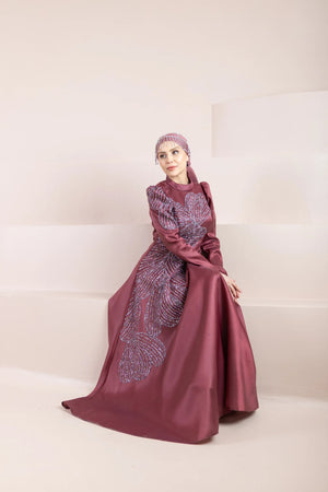 Talia Tesettür Abiye - FioraofDress - tesettur - abiye - BORDO - 38 - hijab - evening - dress