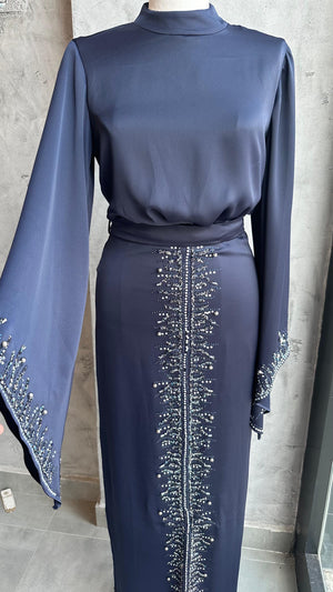 Thai Tesettür Abiye Lacivert - FioraofDress - tesettur - abiye - 36 - LACİVERT - hijab - evening - dress