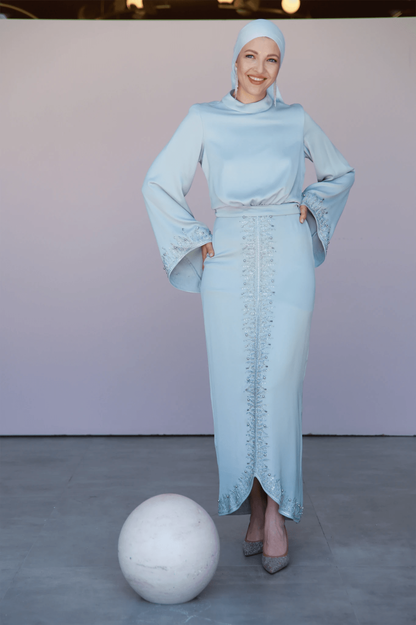 Thai Tesettür Abiye - Su Yeşili - FioraofDress - tesettur - abiye - 44 - Bebe Mavisi - hijab - evening - dress