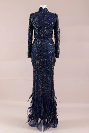 Tira Tesettür Abiye - FioraofDress - tesettur - abiye - lacivert - 38 - hijab - evening - dress