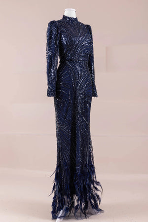 Tira Tesettür Abiye - FioraofDress - tesettur - abiye - lacivert - 38 - hijab - evening - dress