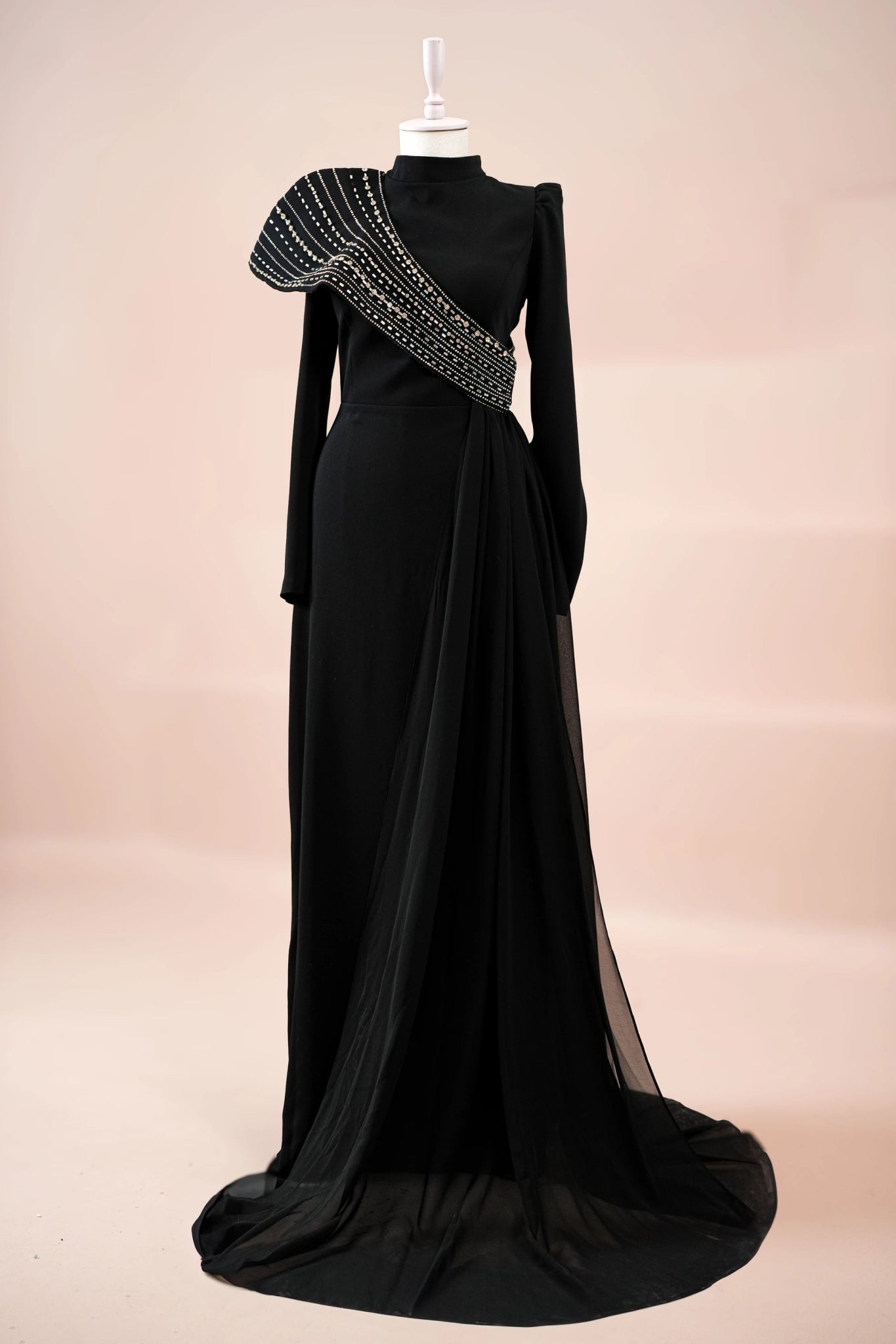 Valen Tesettür Abiye - FioraofDress - tesettur - abiye - Siyahh - 38 - hijab - evening - dress