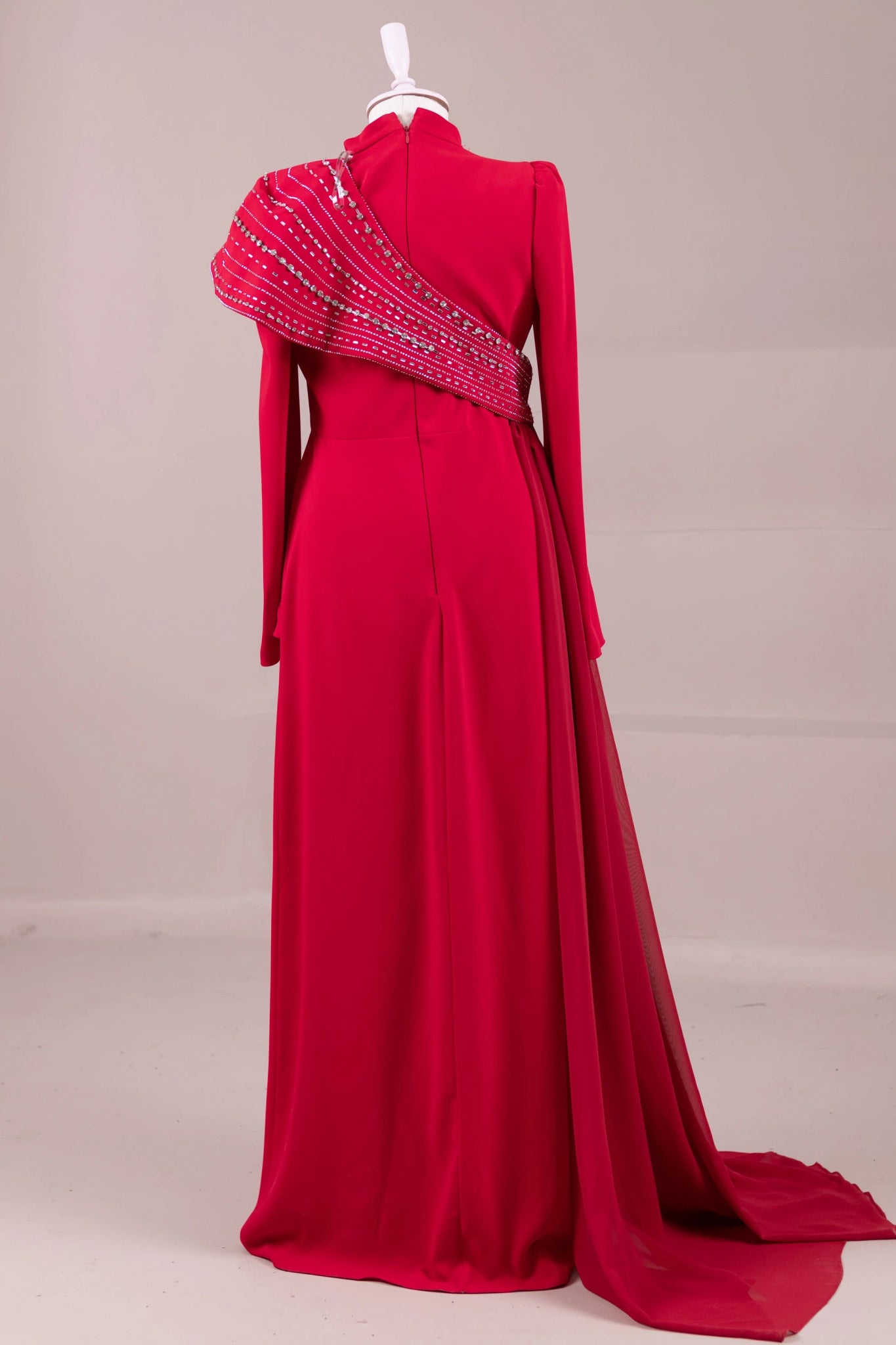 Valen Tesettür Abiye - FioraofDress - tesettur - abiye - Kırmızı - 38 - hijab - evening - dress