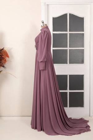 Valerya Abiye - FioraofDress - tesettur - abiye - 38 - Gül Kurusu - hijab - evening - dress