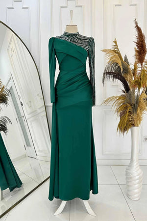 Vela Abiye - FioraofDress - tesettur - abiye - 48 - Gül Kurusu - hijab - evening - dress