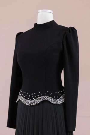 Velor Tesettur Abiye - FioraofDress - tesettur - abiye - Siyahh - 38 - hijab - evening - dress