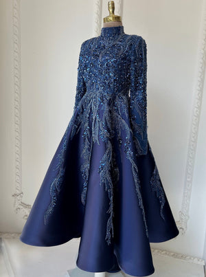 Victoria Tesettür Abiye Lacivert - FioraofDress - tesettur - abiye - 48 - hijab - evening - dress