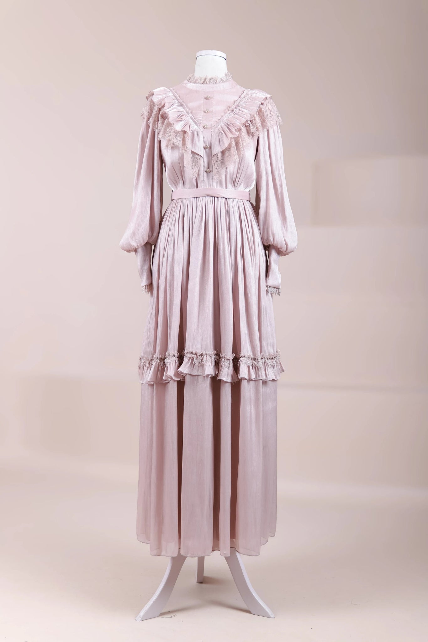 Vintage Tesettür Abiye - FioraofDress - tesettur - abiye - Pudra - 36 - hijab - evening - dress