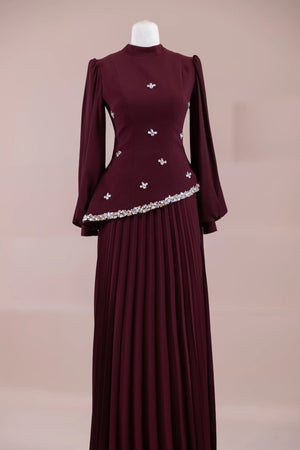 Zela Tesettür Abiye - FioraofDress - tesettur - abiye - BORDO - 38 - hijab - evening - dress