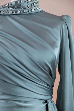 Ziri Tesettür Abiye - FioraofDress - tesettur - abiye - haki - 36 - hijab - evening - dress