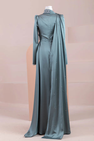 Ziri Tesettür Abiye - FioraofDress - tesettur - abiye - haki - 36 - hijab - evening - dress
