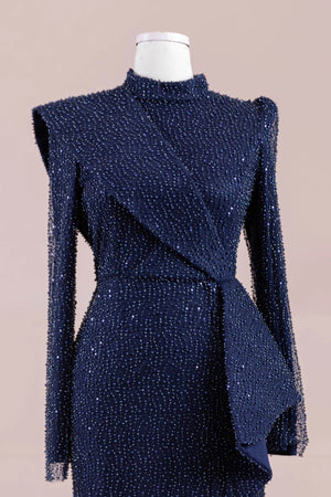 Ziva Tesettür Abiye - FioraofDress - tesettur - abiye - lacivert - 38 - hijab - evening - dress