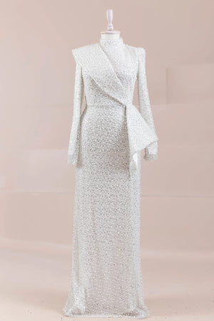 Ziva Tesettür Abiye - FioraofDress - tesettur - abiye - Beyaz - 38 - hijab - evening - dress